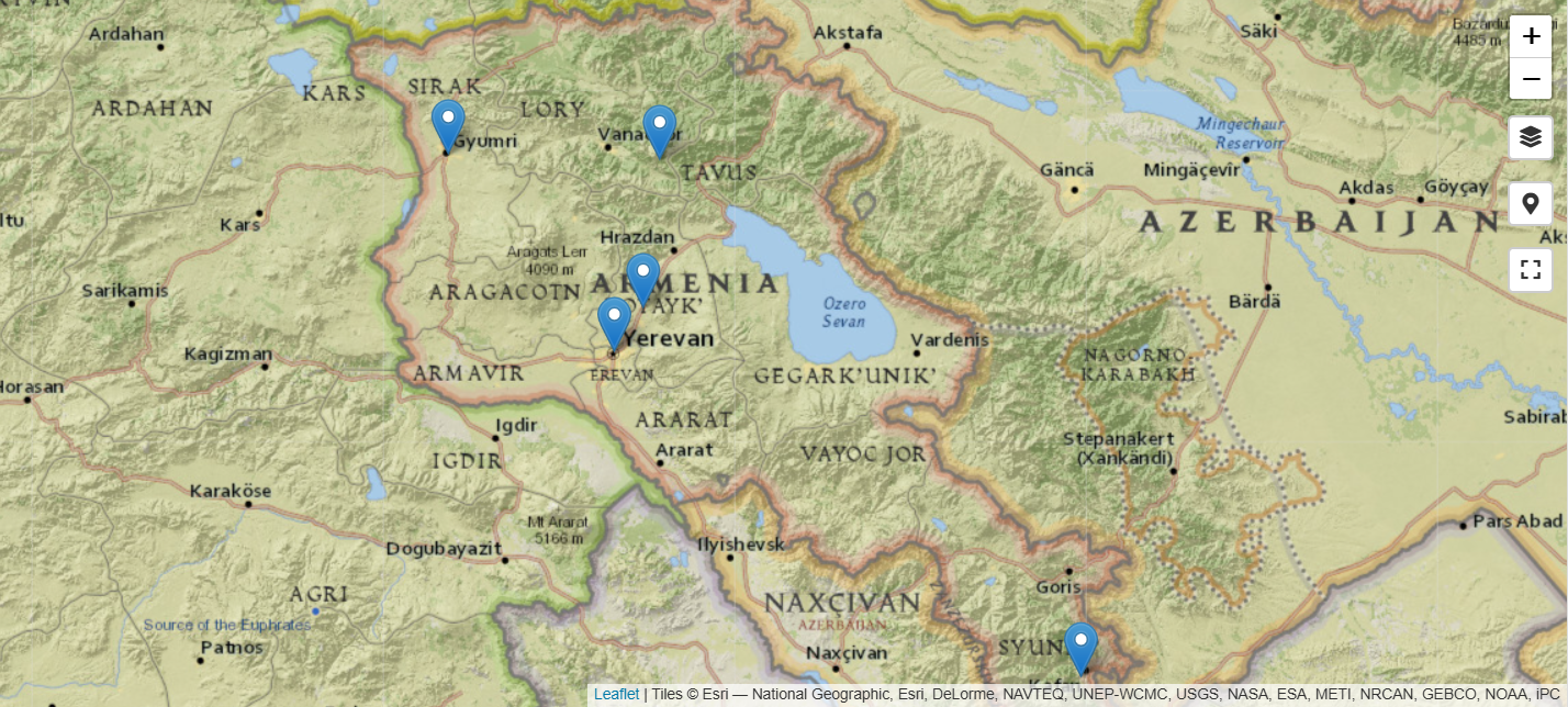 armenien-auf-der-weltkarteder Erde